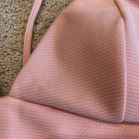 NWT ZAFUL BLUSH PINK TRIANGLE RIBBED BIKINI SWIMSUIT TOP SIZE MEDIUM - Picture 3 of 10